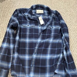 American Eagle Outfitters Blue Plaid Button-Down Shirt